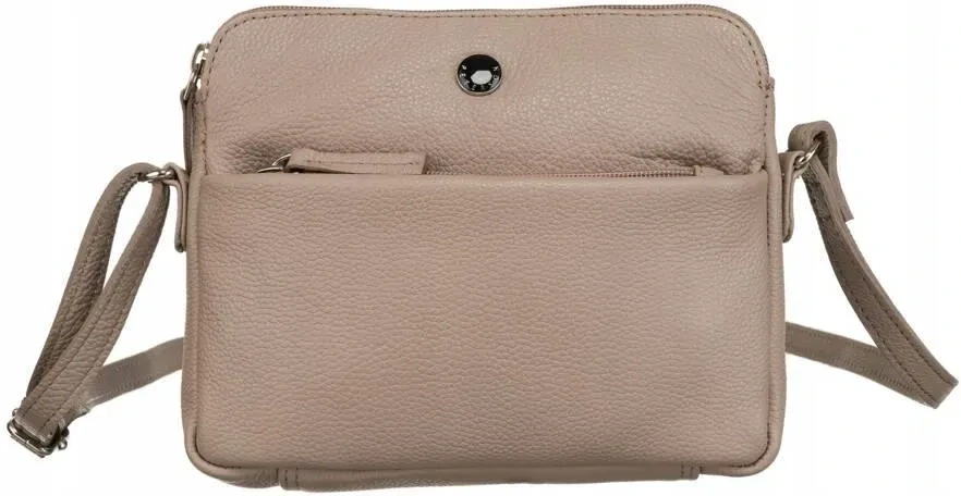 Malá hnedá kožená crossbody messenger kabelka z prírodnej kože Peterson 20x16x5