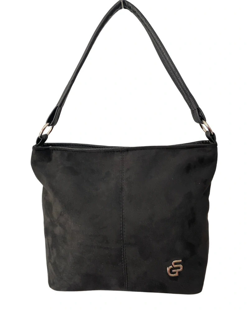 👜 Stredná mäkká čierna crossbody kabelka s rúčkou na plece Grosso 34x24x12 cm
