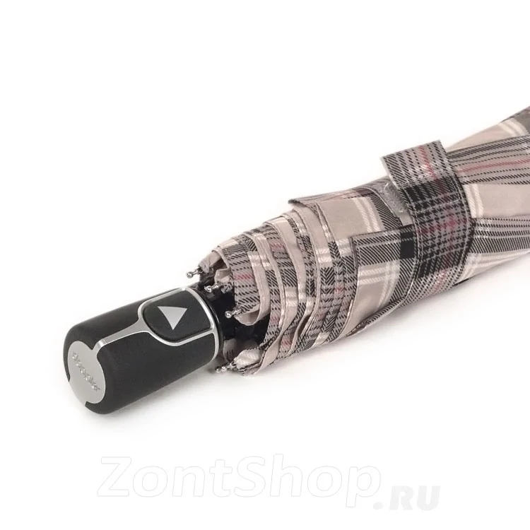 Fiber AC UNI Karo - vystreľovací dáždnik Doppler bežový vzorovaný karo 28cm