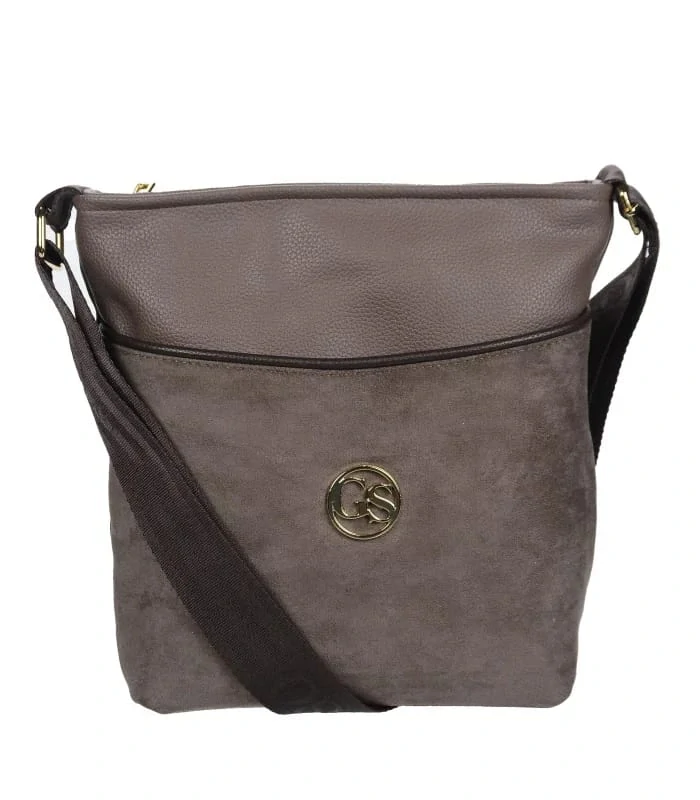 Hnedá crossbody kabelka s kapsičkou na zips Grosso 26x24x12