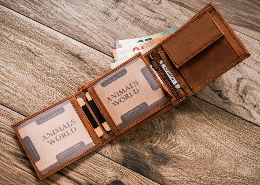 Pánska kožená svetlohnedá peňaženka s koňom Horse cognac 12.5x10x3