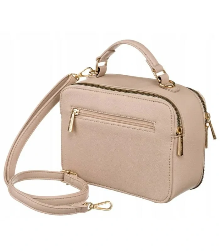 Malá prešívaná hnedá elegantná messenger kabelka Peterson 23x17x10