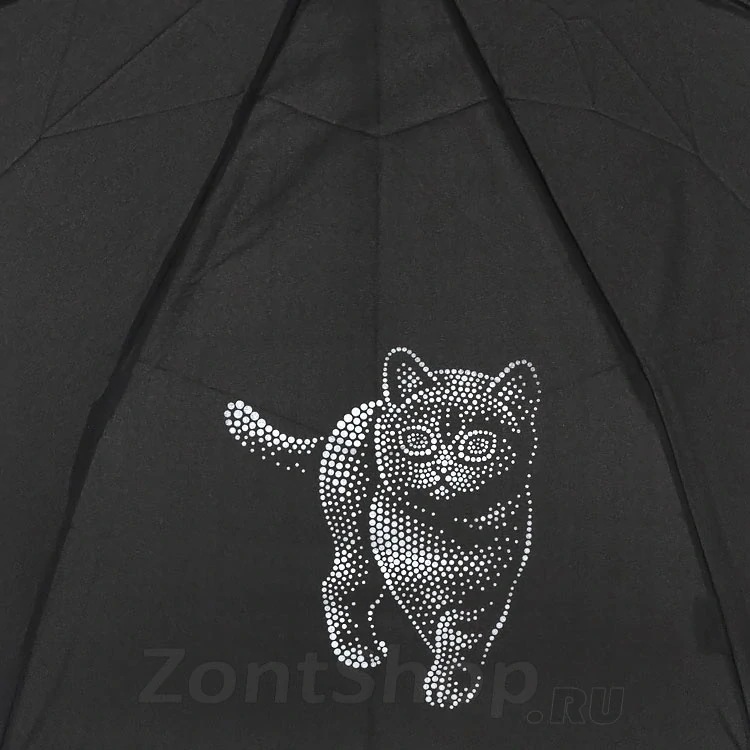 Fiber Magic Cats - dámsky plne automatický dáždnik Doppler s mačkou čierny 28cm