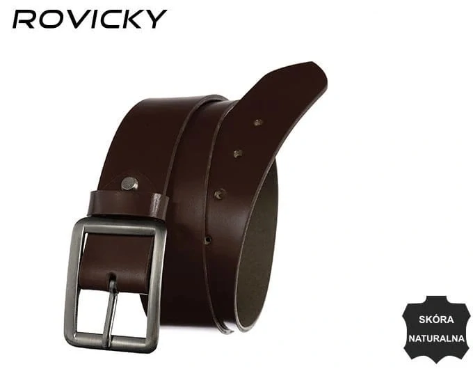 Dámsky hnedý kožený opasok Rovicky 4/32/105 z pravej kože.
