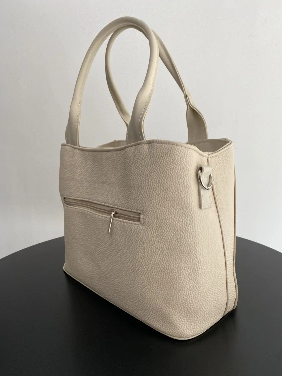 Veľká béžová crossbody kabelka s portrétom Grosso 30x23x15 cm
