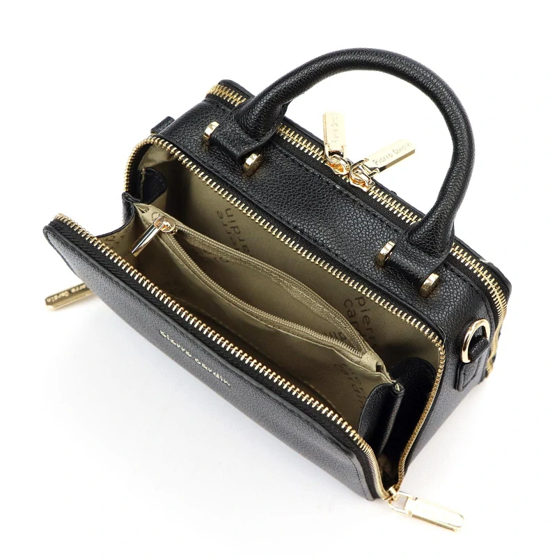 Malá čierna elegantná messenger kabelka Pierre Cardin 19x13x11
