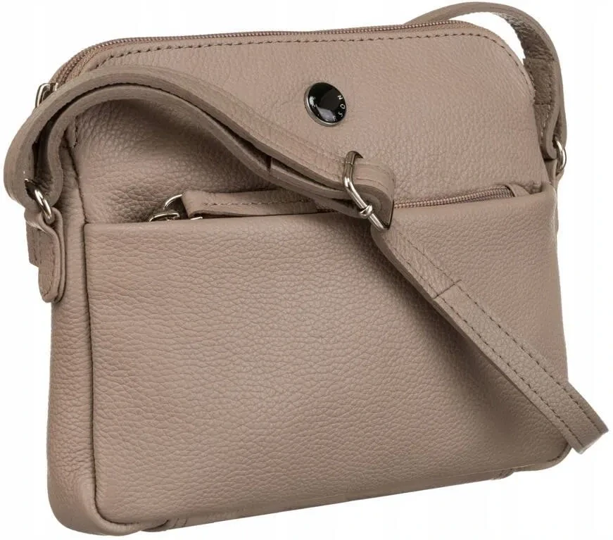 Malá hnedá kožená crossbody messenger kabelka z prírodnej kože Peterson 20x16x5