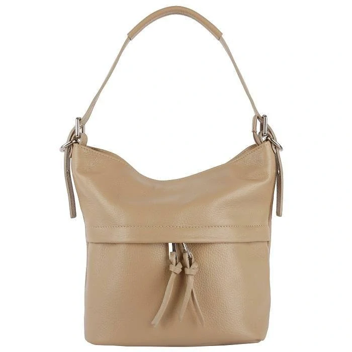 2 v 1 Hnedá elegantná kožená crossbody kabelka so zipsami Grosso 32x28x14