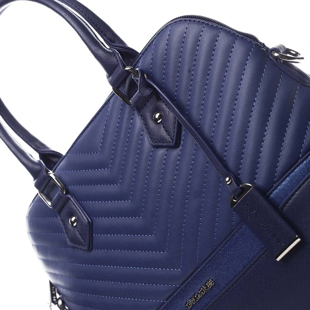 Modrá elegantná prešívaná crossbody kabelka do ruky David Jones 34x26x13