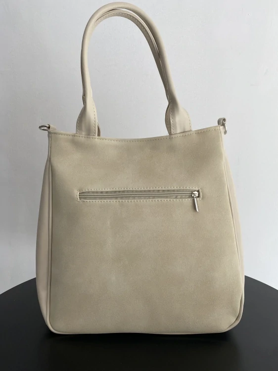 Veľká béžová crossbody kabelka Grosso – Žena v Paríži 34x32x12 cm