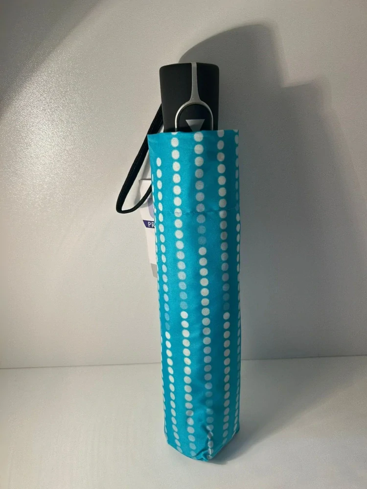 Fiber AC Glamour - vystreľovací dáždnik Doppler svetlomodrý bodkovaný 28cm