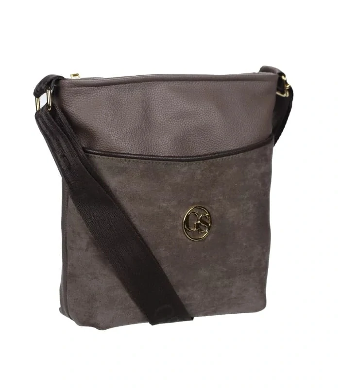 Hnedá crossbody kabelka s kapsičkou na zips Grosso 26x24x12