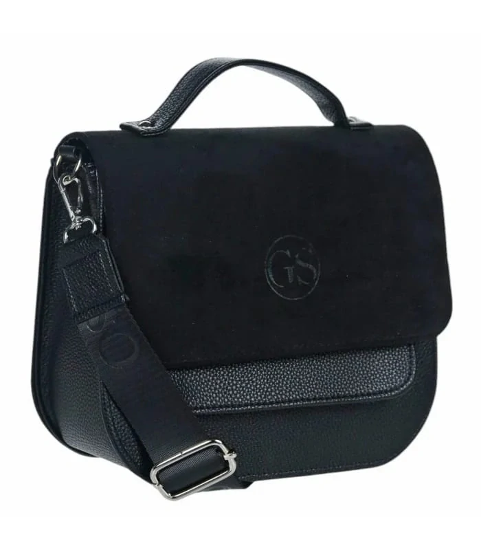 Čierna štýlová crossbody kabelka s rúčkou GROSSO 25x22x12