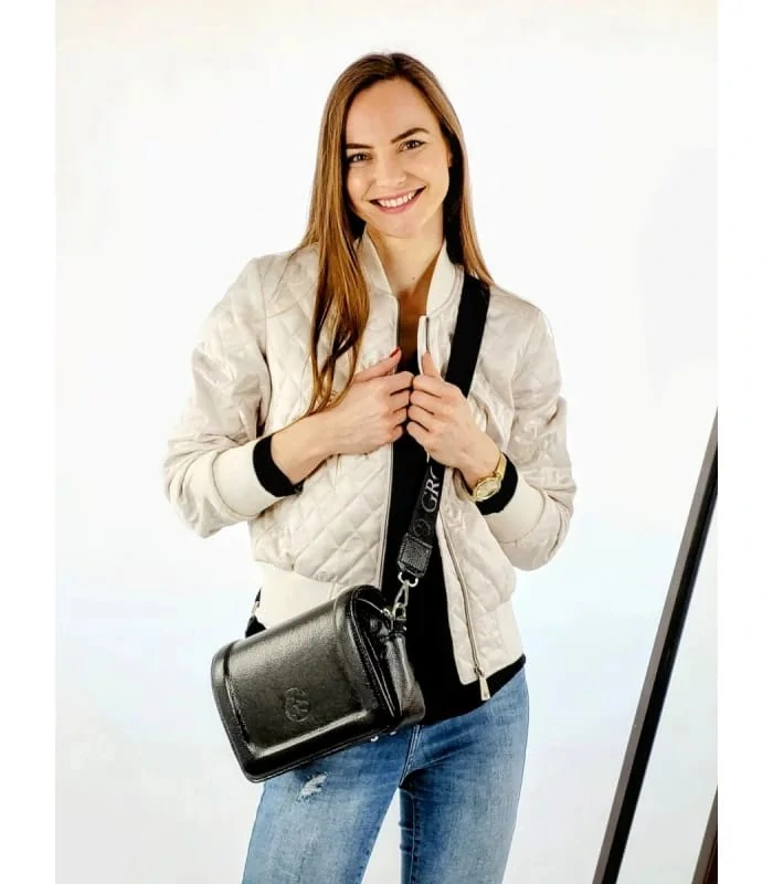 Štýlová čierna crossbody kabelka Grosso 25x18x10