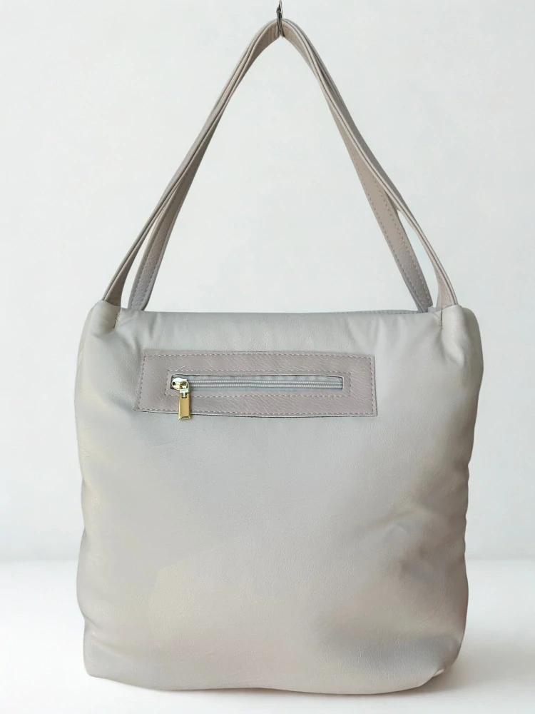 Veľká mäkká béžová crossbody kabelka s rúčkami na plece Grosso Slovakia 36x32x16