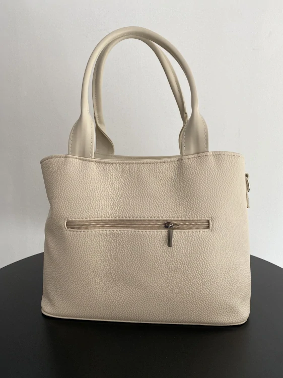 Veľká béžová crossbody kabelka s portrétom Grosso 30x23x15 cm