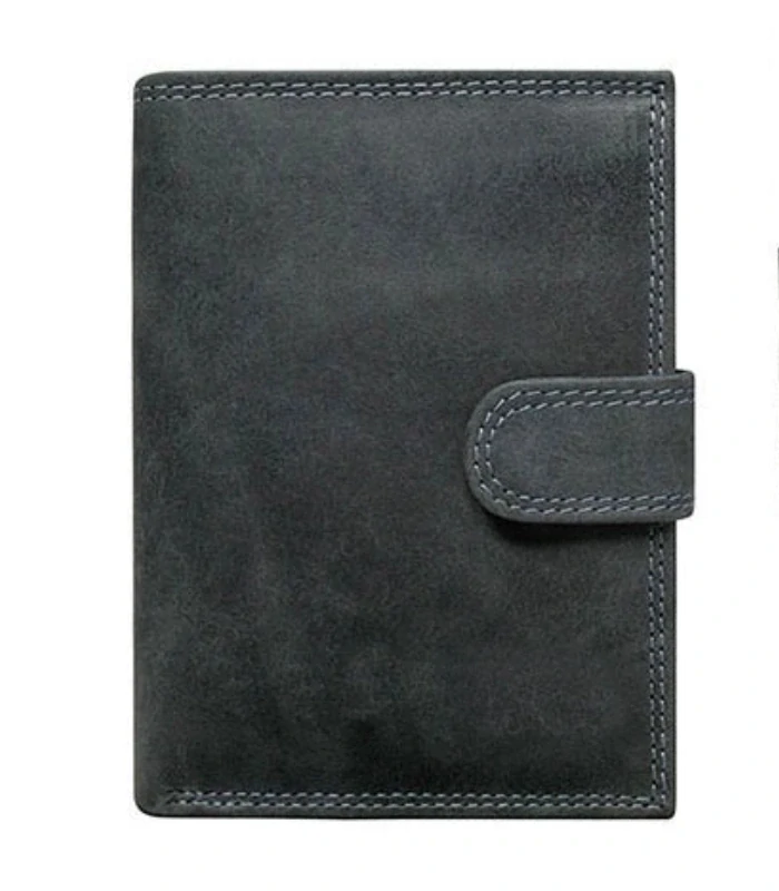 Pánska kožená šedá peňaženka s ochranou osobných údajov na výšku Grosso 13x10x2.5