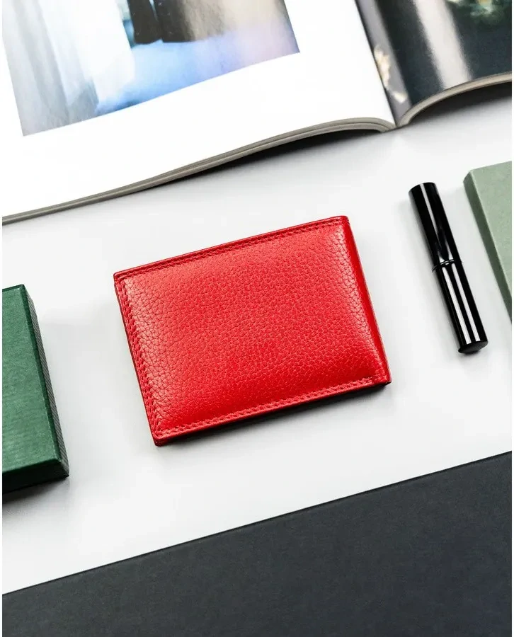 👛 Malá dámska červená kožená peňaženka Cavaldi 11x8x2 cm