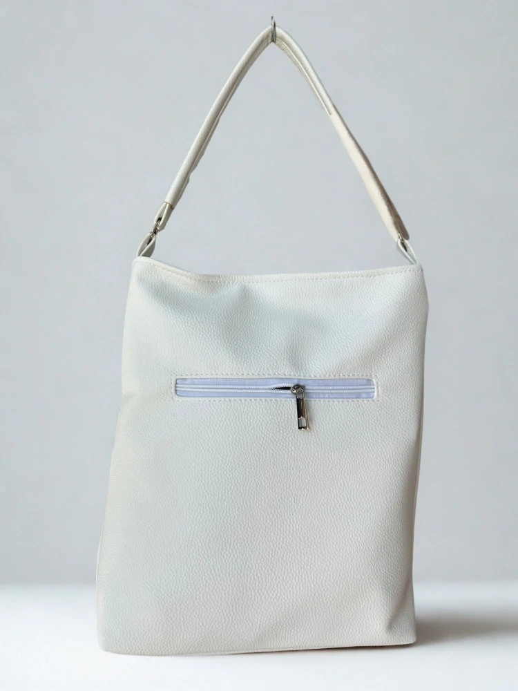 Prešívaná moderná modro-biela crossbody kabelka na plece Grosso 34x30x14