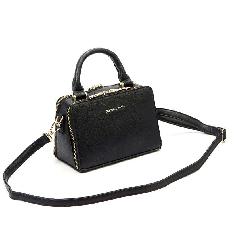 Malá čierna elegantná messenger kabelka Pierre Cardin 19x13x11