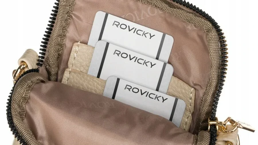 Štýlová malá béžová kabelka/peňaženka Rovicky s kapsičkou 18x13x3