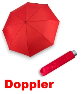 Dámsky červený skladací dáždnik Alu Light Uni Doppler 23cm
