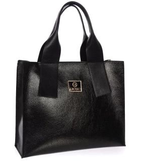 Väčšia čierna elegantná crossbody kabelka s rúčkami a kapsičkou Grosso 36x30x13