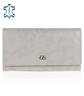 👛 Dámska veľká rámová béžová peňaženka Grosso Beige 20x10x3 cm