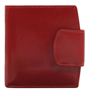 Elegantná menšia dámska červená kožená peňaženka s nápisom Grosso 10x10x3