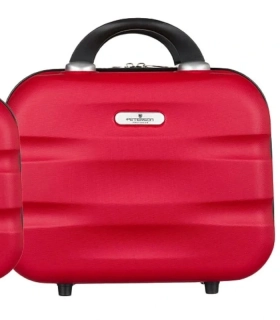 🧳 Stredný červený kozmetický kufrík s držiakom na kufor Peterson Red 33x30x15 cm