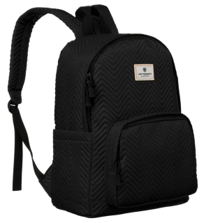 🎒 Veľký prešívaný dámsky batoh Peterson 41x30x17 cm – Čierny