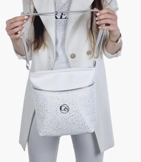 Biela crossbody kabelka s kapsičkou na zips Grosso 26x24x12