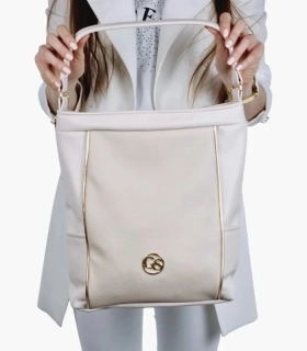 Moderná veľká béžová crossbody kabelka Grosso 36x30x12