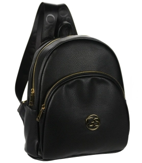 🎒 Čierny batoh GROSSO s kapsou so zlatým zipsom 32x25x13 cm