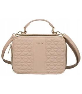 Malá prešívaná hnedá elegantná messenger kabelka Peterson 23x17x10