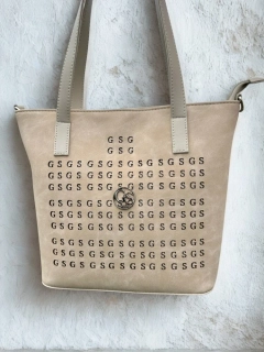 Béžová elegantná vzorovaná crossbody kabelka Grosso 33x26x13