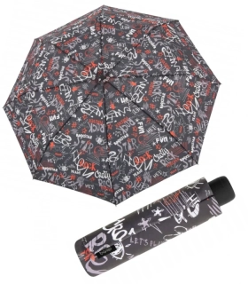 Hit Mini Graffiti Čierno-bielo/červený skladací dáždnik Derby 24cm