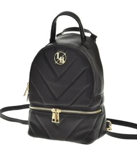 Menší čierny batožtek s malou kapsičkou so zlatým zipsom Laura Biaggi 27x20x12