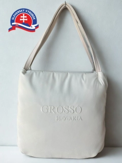 Veľká mäkká béžová crossbody kabelka s rúčkami na plece Grosso Slovakia 36x32x16