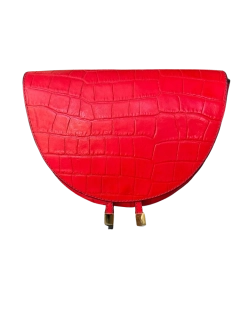 Elegantná červená kožená crossbody kabelka Laura Biaggi 24x20x9