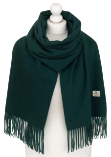 Veľký dámsky tmavozelený šál so strapcami Peterson v krabičke 180/70