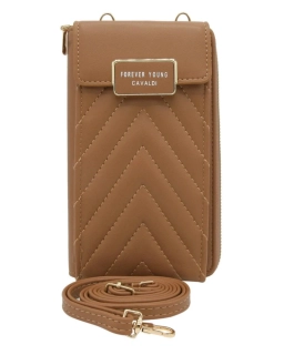 Bežová elegantná crossbody kabelka/peňaženka Cavaldi s remienkom 20x11x4.5