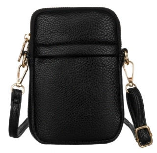 Štýlová malá čierna kabelka/peňaženka Rovicky s kapsičkou 18x13x3