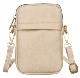 Štýlová malá béžová kabelka/peňaženka Rovicky s kapsičkou 18x13x3