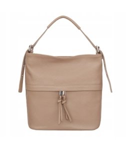 2 v 1 Hnedá elegantná kožená crossbody kabelka so zipsami Grosso 32x28x14