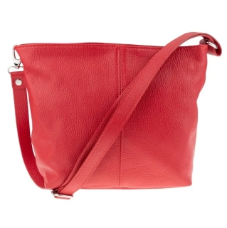 2 v 1 Červená jednoduchá elegantná kožená crossbody kabelka Grosso 30x20x14