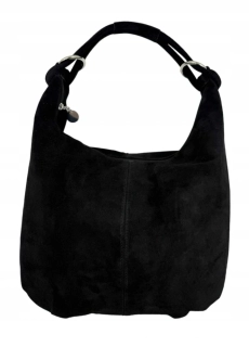 👜 Veľká čierna elegantná kabelka na plece z brúsenej kože Grosso 38x32x14 cm