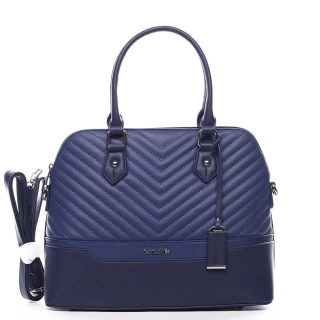 Modrá elegantná prešívaná crossbody kabelka do ruky David Jones 34x26x13