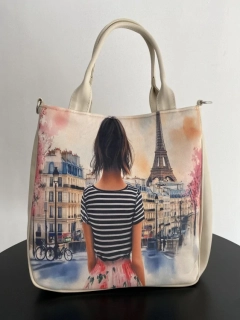 Veľká béžová crossbody kabelka Grosso – Žena v Paríži 34x32x12 cm