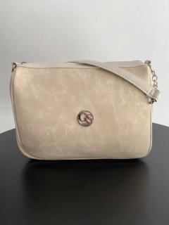 👜 Exkluzívna krémovo-béžová crossbody kabelka Grosso s mramorovým efektom 28x21x12 cm